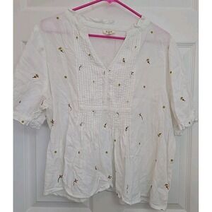 Ana Women's XL Embroidered Top Floral